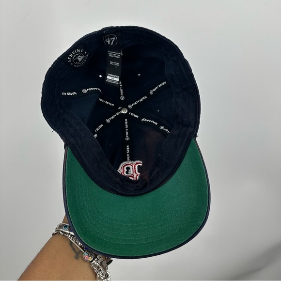 Boston Red Sox Custom Bleach Splatter Dad Hat Size XL - Picture 8 of 9